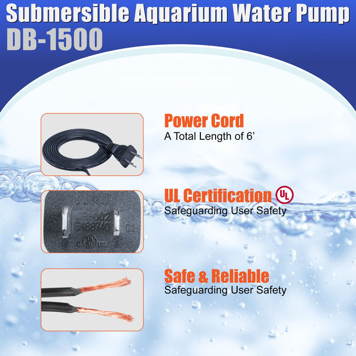 Aqua Dream 400 GPH Aquarium Submersible Pump Hydroponics