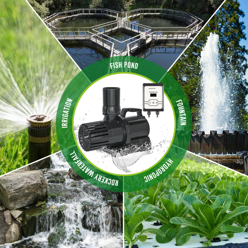 Aqua Dream 4230 GPH External & Submersible Water Pump 160W Variable Frequency with External Controller