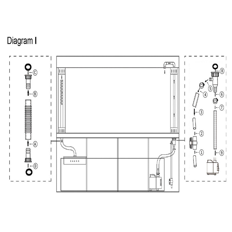 Aqua Dream 135 Gallon Tempered Glass Aquarium Black
