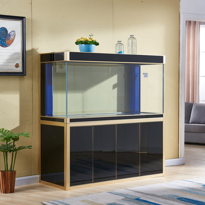 Aqua Dream 260 Gallon Tempered Glass Aquarium Black and Gold