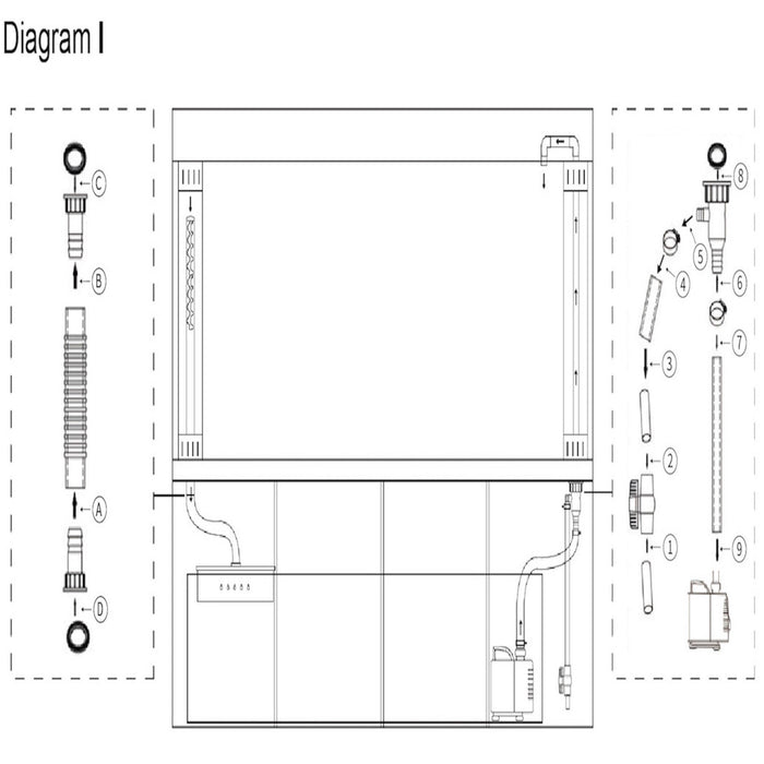 Aqua Dream 175 Gallon Tempered Glass Aquarium White Oak