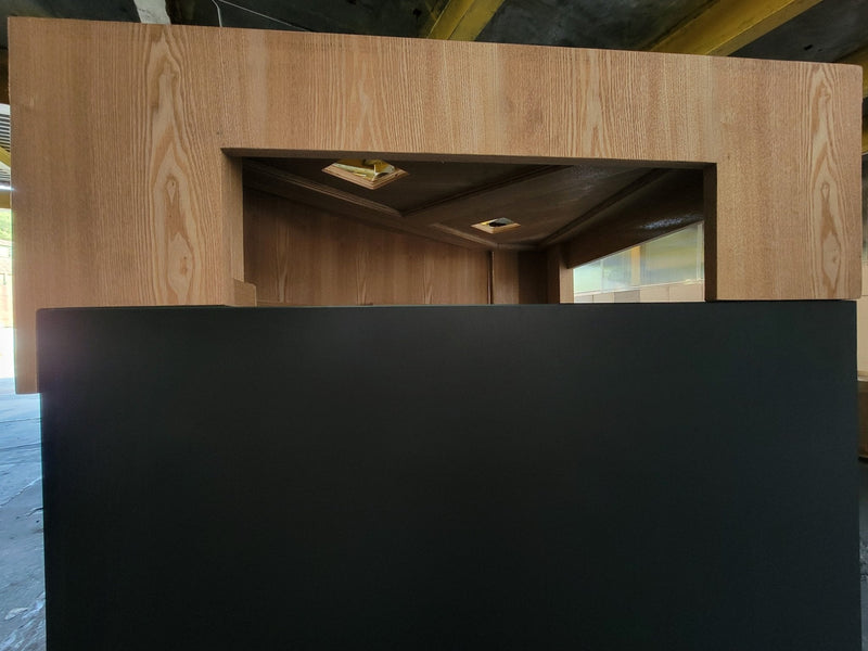 AQUA VIM *BLACK* 90g Corner 1/4 Cylinder Glass Aquarium Set in Flush Wood Furniture