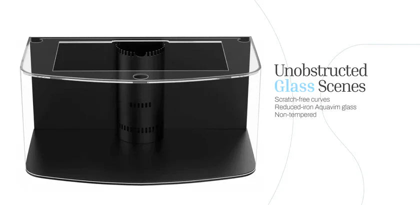 AQUA VIM 90 Gallon 3/4 Cylinder Glass Reef-Ready Aquarium Set in Abyss Black