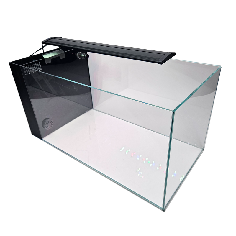 14 Gallon Ultra Low Iron Glass CRYSTAL Aquarium with Built in Side Filter