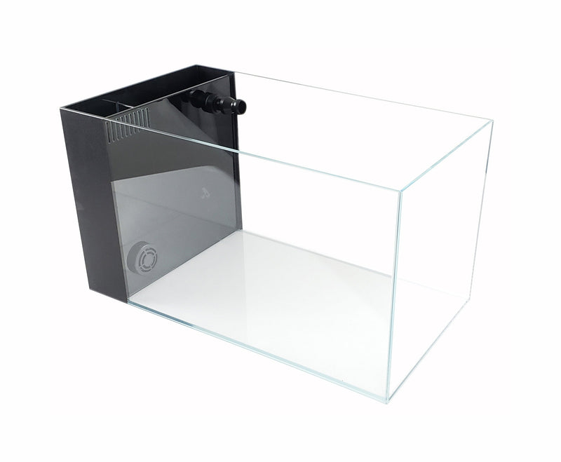CRYSTAL Low Iron Ultra Clear Aquarium with Built in Side Filter (7.43 gallons, 17.72" x 9.84" x 9.84")