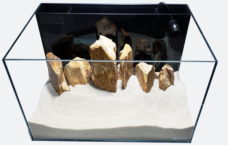 CRYSTAL 45 Degree Low Iron Ultra Clear Aquarium with Built in Back Filter (4.14 gallons, 12.2" x 8.66" x 9.06")