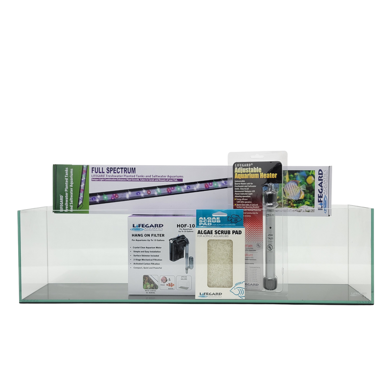 6 Gallon Clear Glass Bookshelf Aquarium Kit 5mm (29.92"x5.90"x7.87")