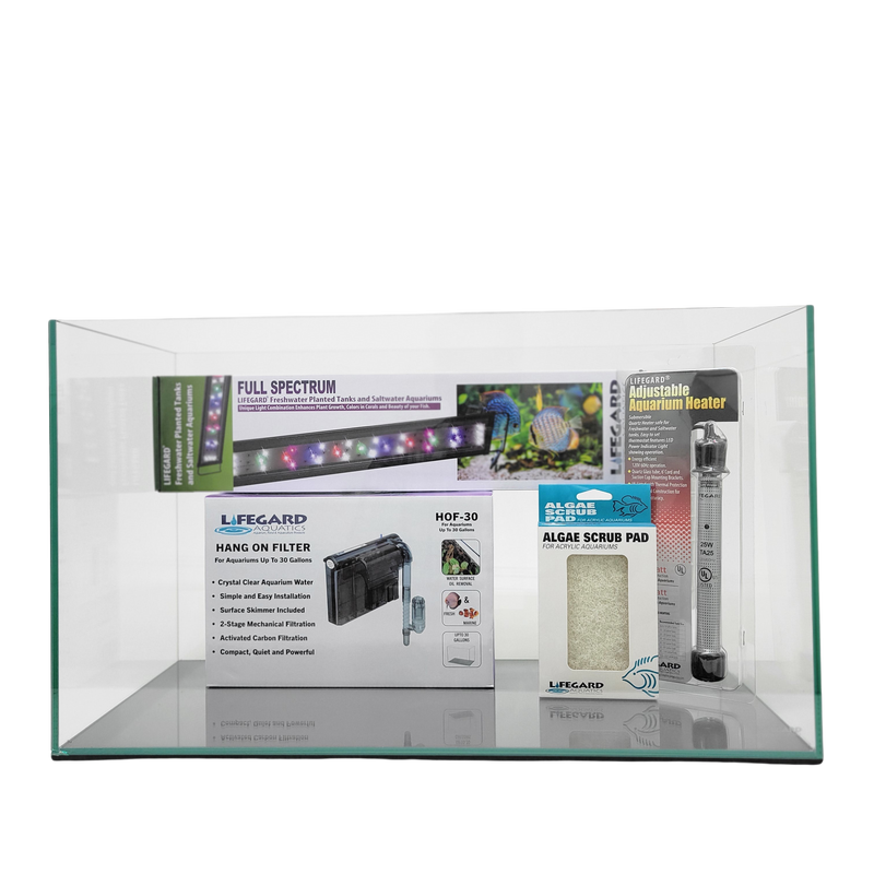 15 Gallon Rimless Clear Glass Aquarium Kit 5mm (23.22"x11.02"x13.38")