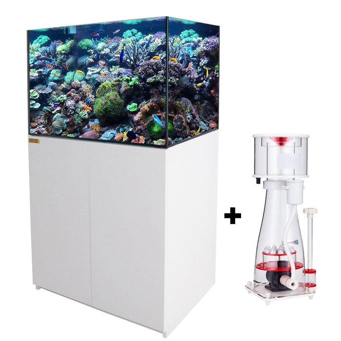 Aqua Dream 115 Gallon Coral Reef Aquarium Ultra Clear Glass Tank & Built in Sump All White