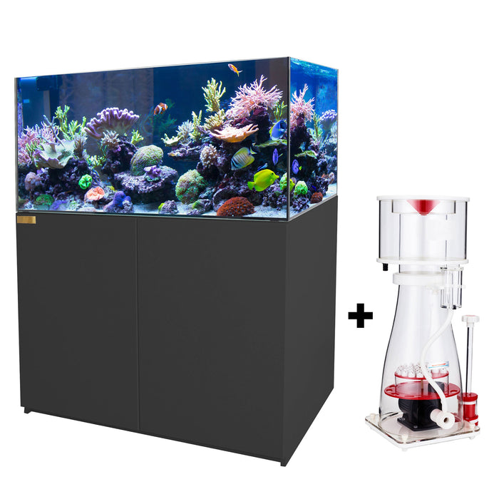 Aqua Dream 130 Gallon Coral Reef Aquarium Ultra Clear Glass Tank &d Built in Sump All Black