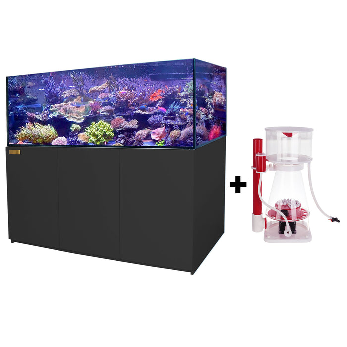 Aqua Dream 220 Gallon Coral Reef Aquarium Ultra Clear Glass Tank & Built in Sump All Black