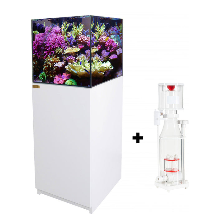 Aqua Dream 37 Gallon Coral Reef Aquarium Ultra Clear Glass Tank & Built in Sump All White