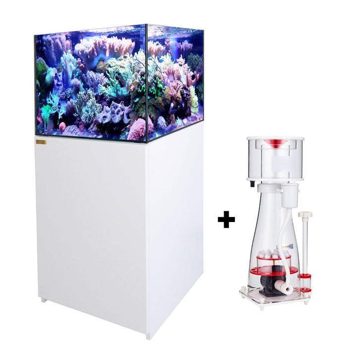 Aqua Dream 90 Gallon Coral Reef Aquarium Ultra Clear Glass Tank & Built in Sump All White