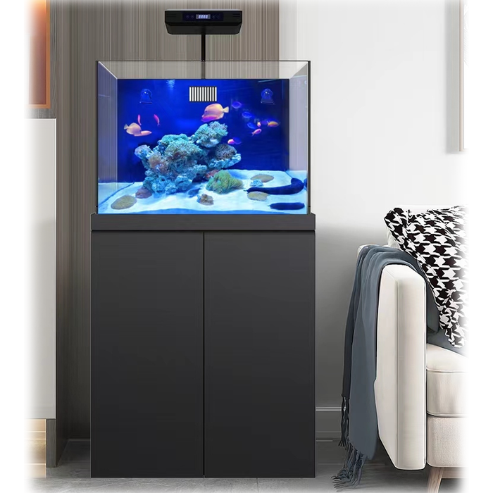 Aqua Dream Coral Reef Aquarium Tempered Glass Fish Tank 90 Gallon Complete Set Black