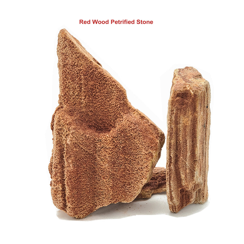 Red Wood Petrified Stonee - 44 Lbs box of MIX SIZE size stones