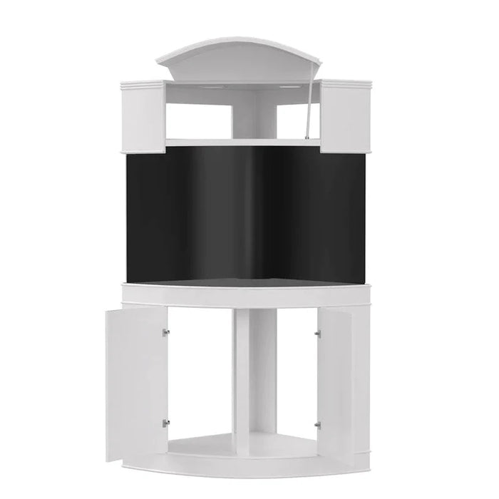 AQUA VIM 440g Corner 1/4 Cylinder Glass Aquarium Set in Unstained Wood