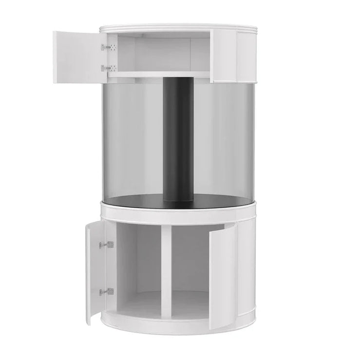 AQUA VIM 185g Glass Full Cylinder Aquarium Set in Unstained Wood Furniture