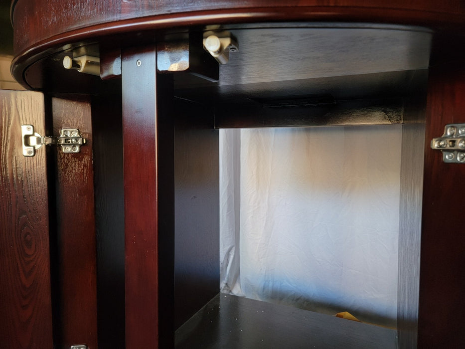 AQUA VIM Display Model 133g 3/4 Cylinder Round Glass Reef-Ready Aquarium + Sump in Rose Cherry Furniture