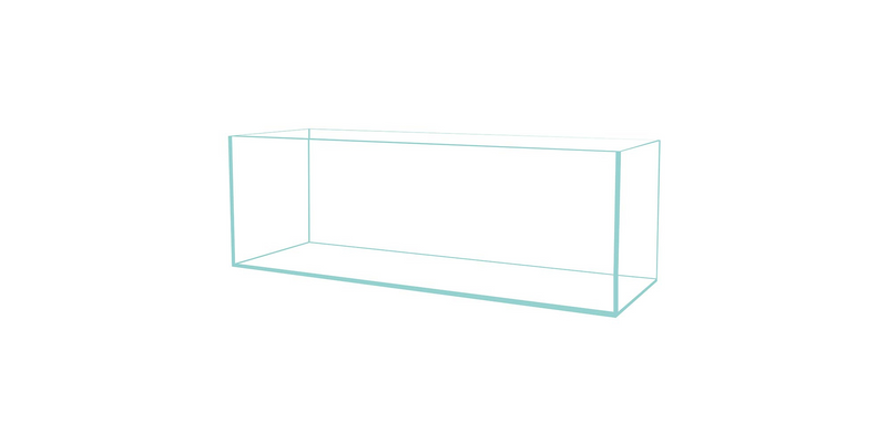 6 Gallon Long 45° Degree Low Iron Ultra Clear Bookshelf Aquarium 5mm Glass - 29.92" x 5.90" x 7.87"