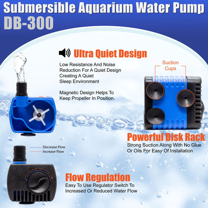 Aqua Dream 50 GPH Water Pump Adjustable Submersible Powerhead