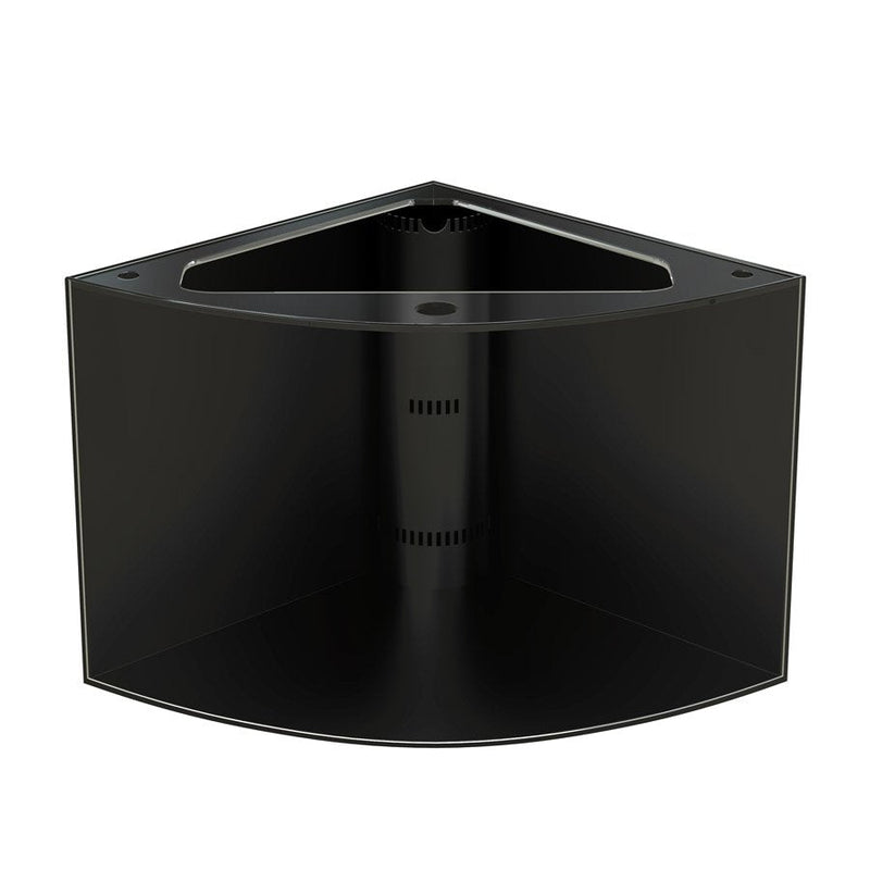 AQUA VIM 136g Corner 1/4 Cylinder Glass Reef-Ready Aquarium Set in Walnut