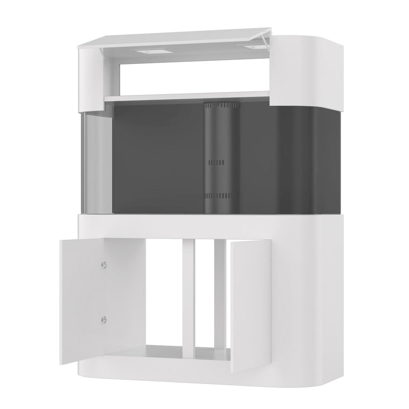 AQUA VIM 220g Panoramic Glass Reef-Ready Aquarium Set in White