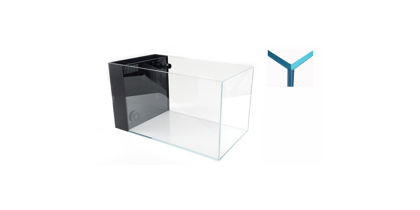 14 Gallon Ultra Low Iron Glass CRYSTAL Aquarium with Built in Side Filter