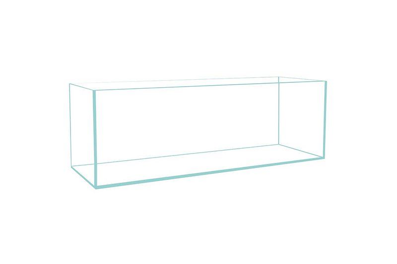 6 Gallon Long 45° Degree Low Iron Ultra Clear Bookshelf Aquarium 5mm Glass - 29.92" x 5.90" x 7.87"