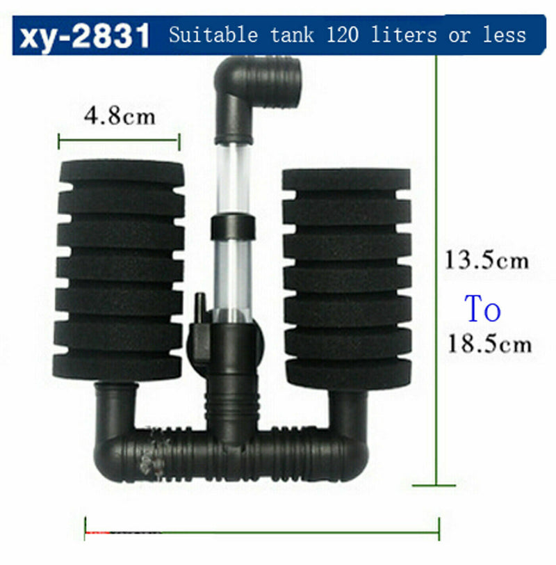4 PCS Bio Sponge Filter Betta Fry Shrimp Double Head